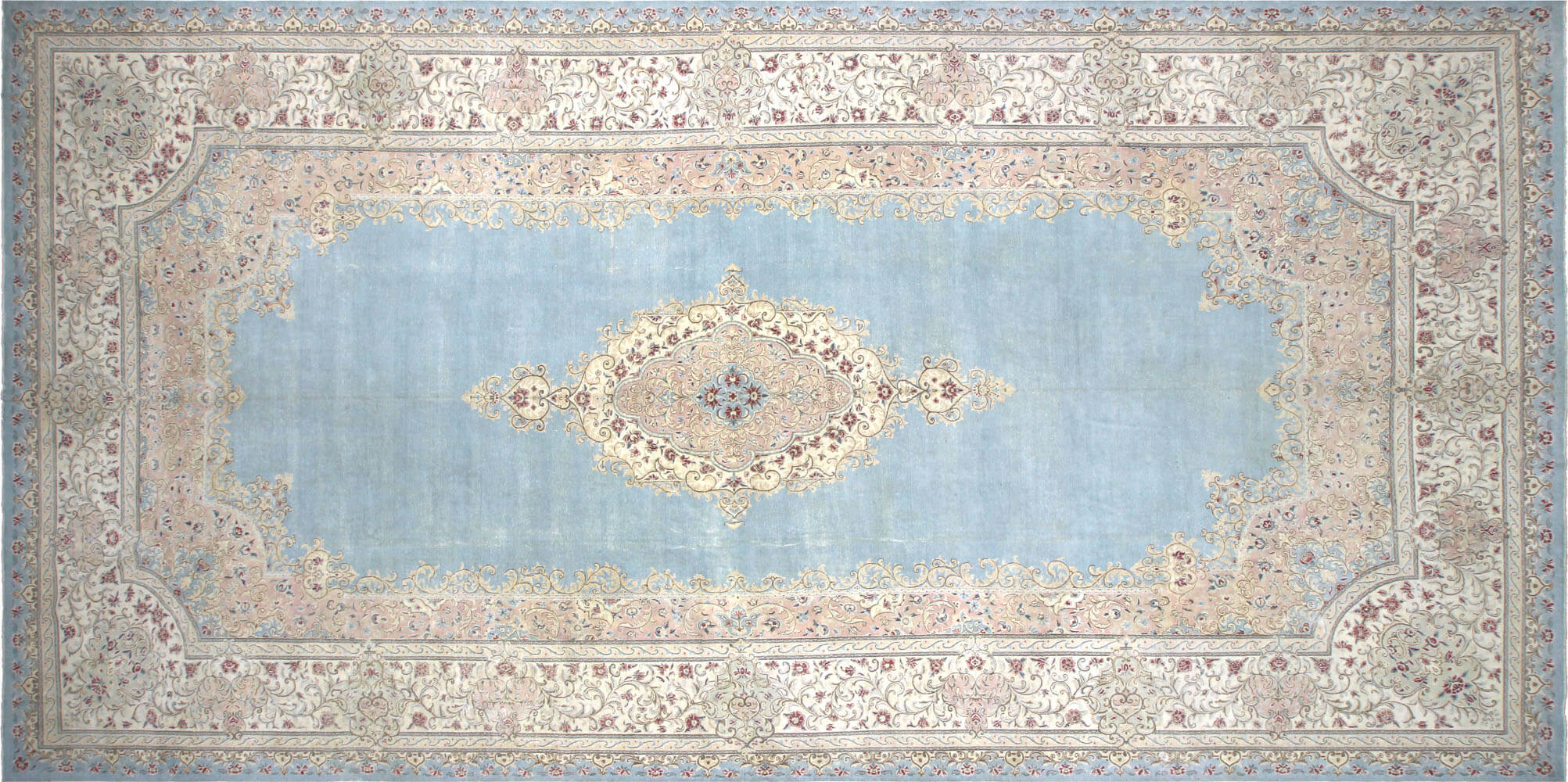 Vintage Persian Kerman Carpet - 11'4" x 23'1"