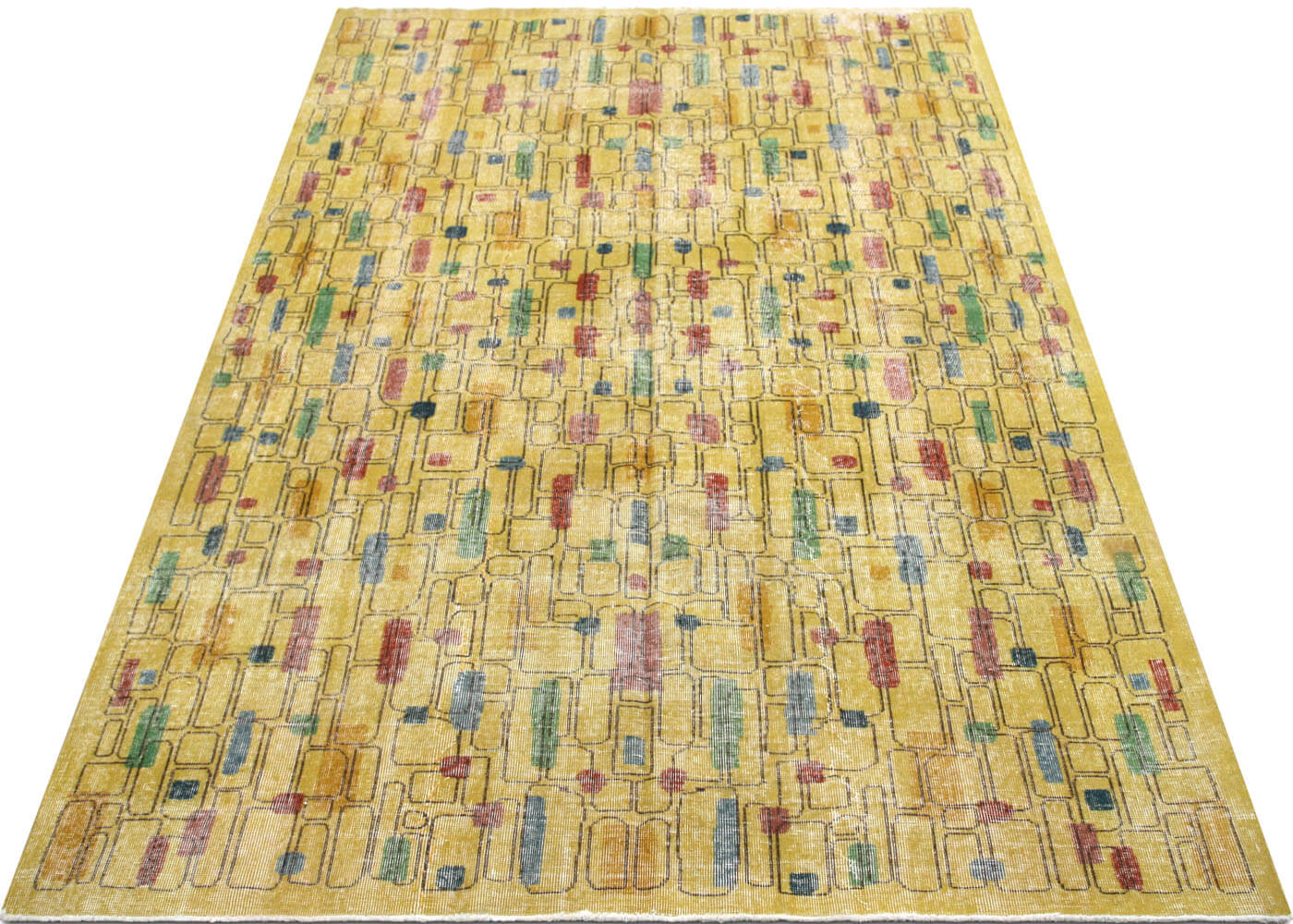 Vintage Turkish Mid-Century Modern Rug - 6'9" x 10'