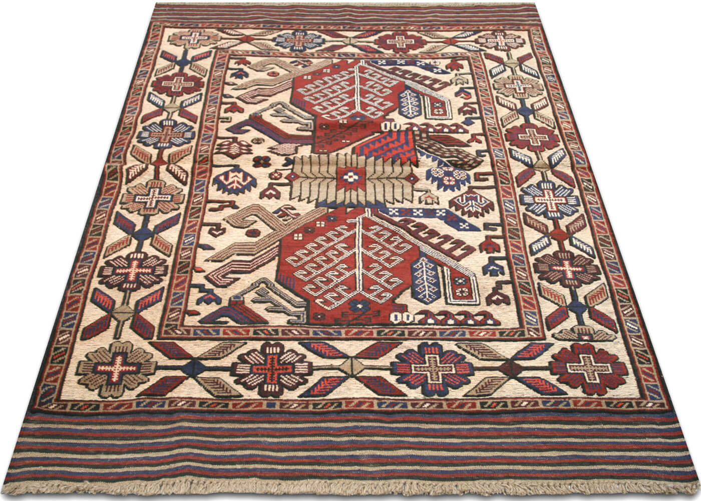 Vintage Afghan Balouch Rug - 4'4" x 6'1"