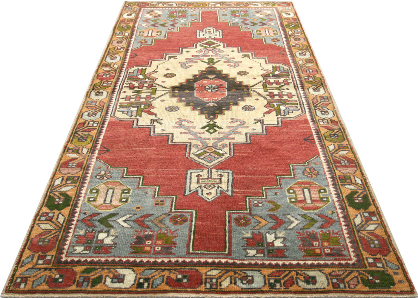 Vintage Turkish Oushak Rug - 3'6" x 7'2"