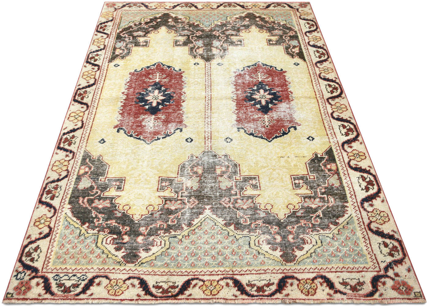 Vintage Turkish Oushak Rug - 4'9" x 7'2"