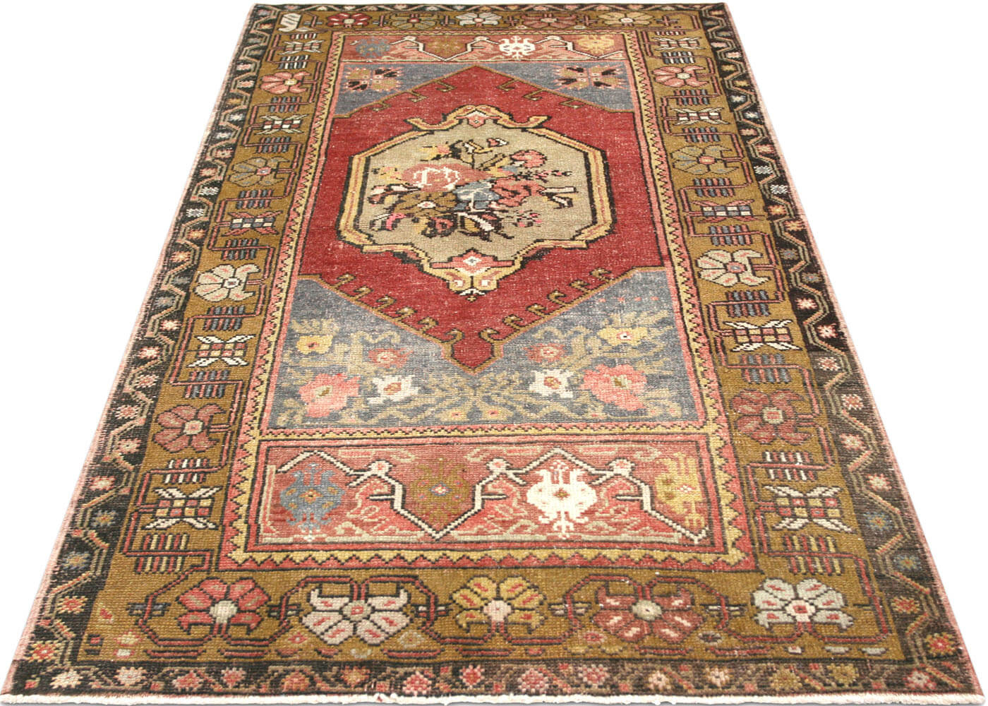 Vintage Turkish Oushak Rug - 3'2" x 5'10"