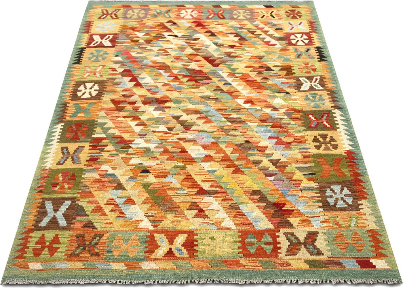 Vintage Afghan Maimana Kilim - 4'2" x 6'5"