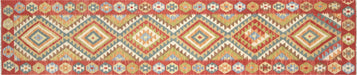 Recently Woven Afghan Maimana Kilim Runner - 2'6" x 11'3"