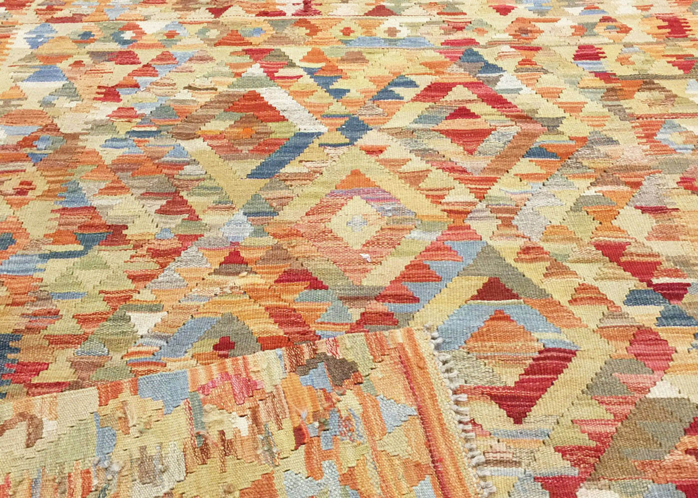 Vintage Afghan Maimana Kilim - 4'1" x 5'9"