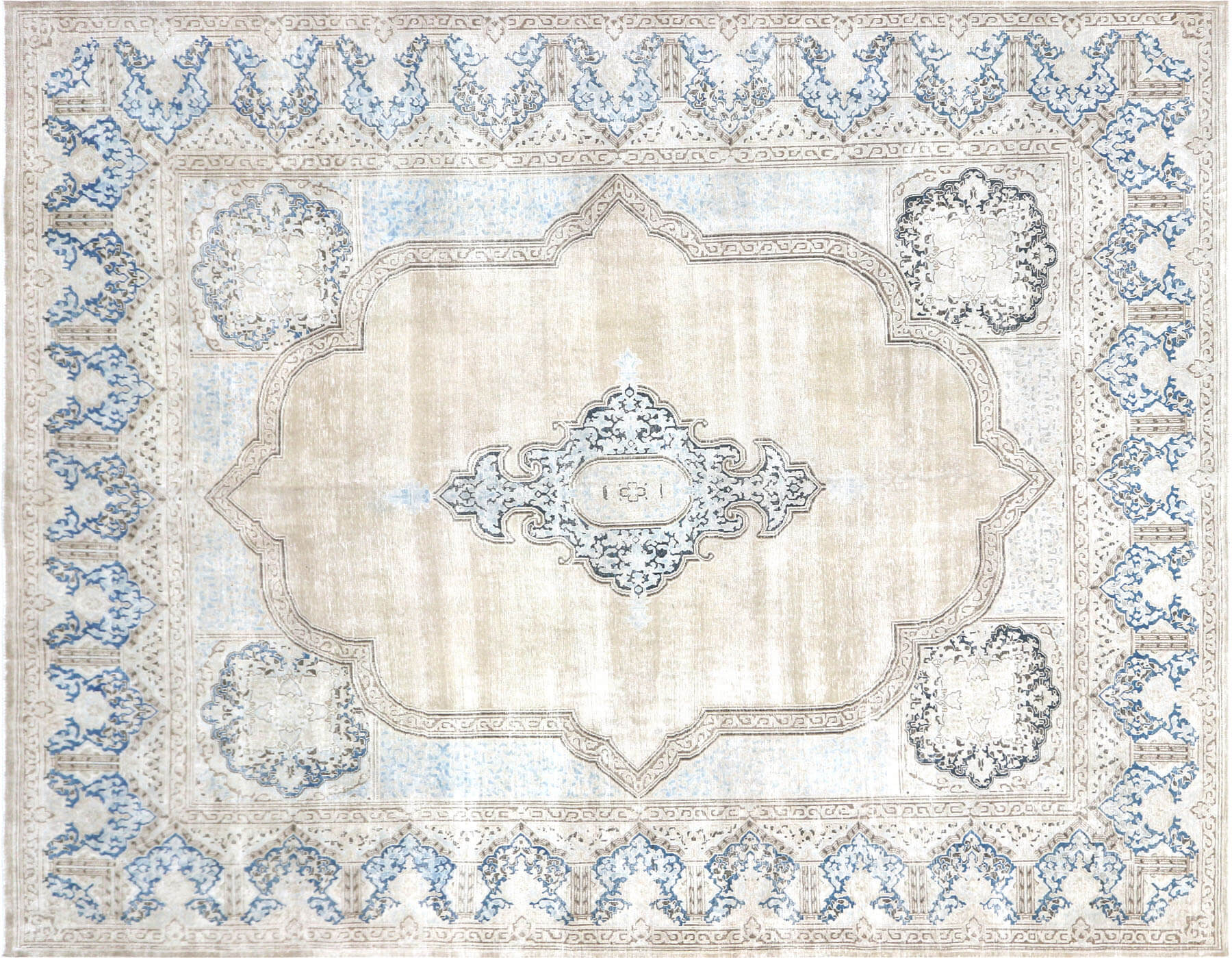 Vintage Persian Kerman Carpet - 10'4" x 13'1"