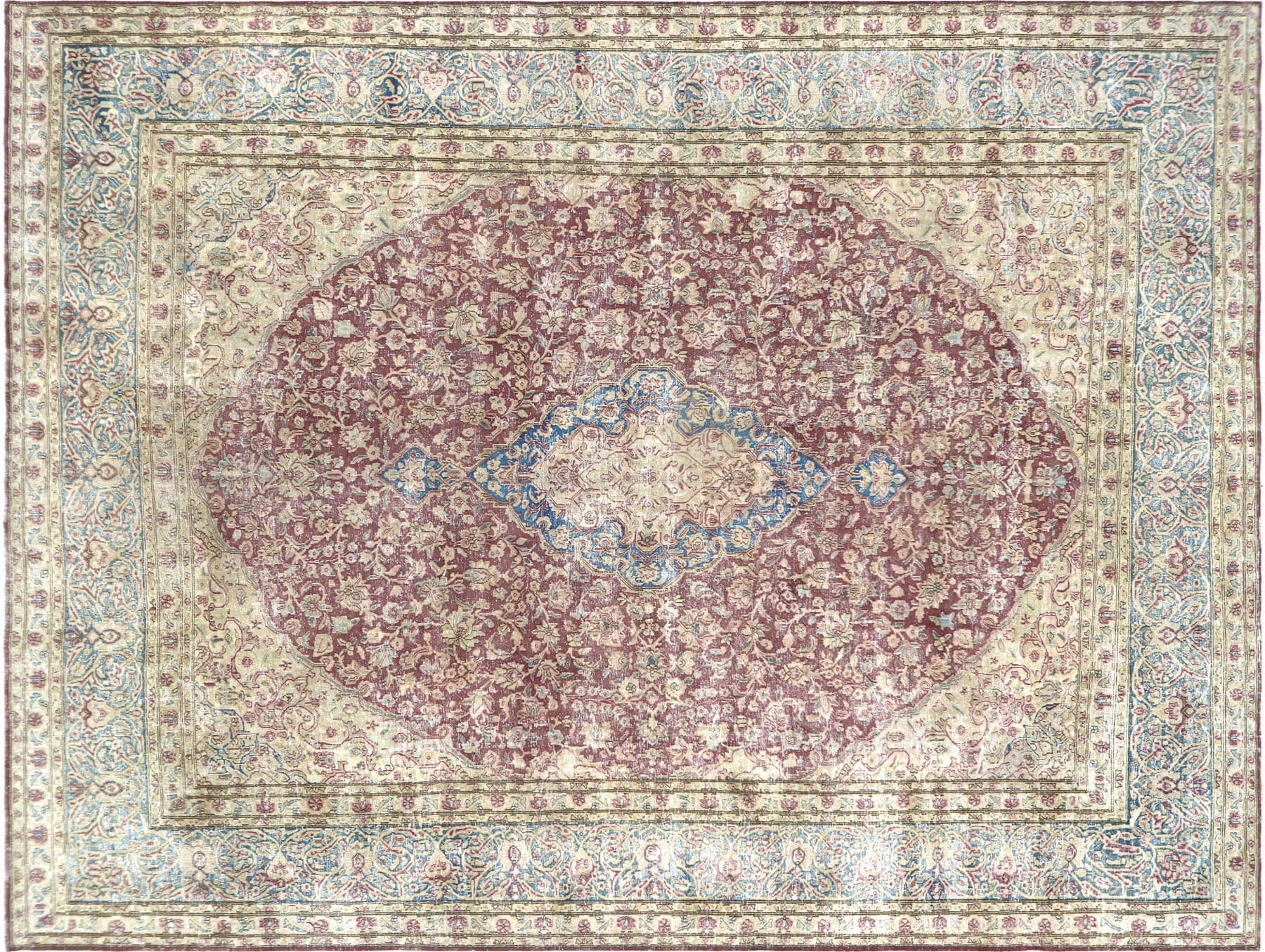 Vintage Persian Kerman Carpet - 9'11" x 13'