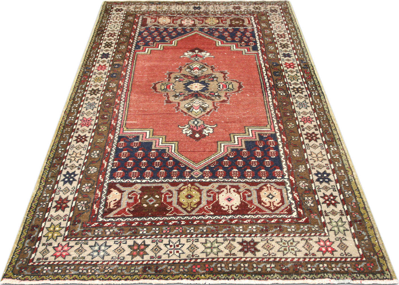 Vintage Turkish Oushak Rug - 3'2" x 6'