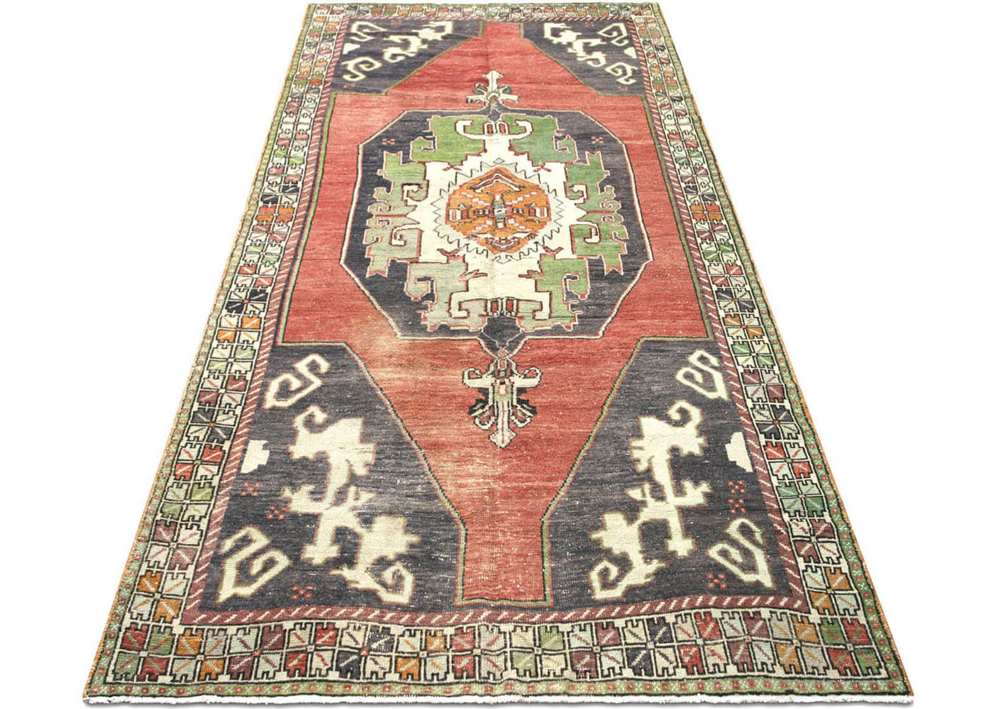 Vintage Turkish Oushak Rug - 5'4" x 10'11"