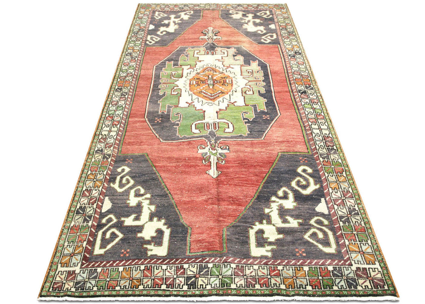 Vintage Turkish Oushak Rug - 5'4" x 10'11"