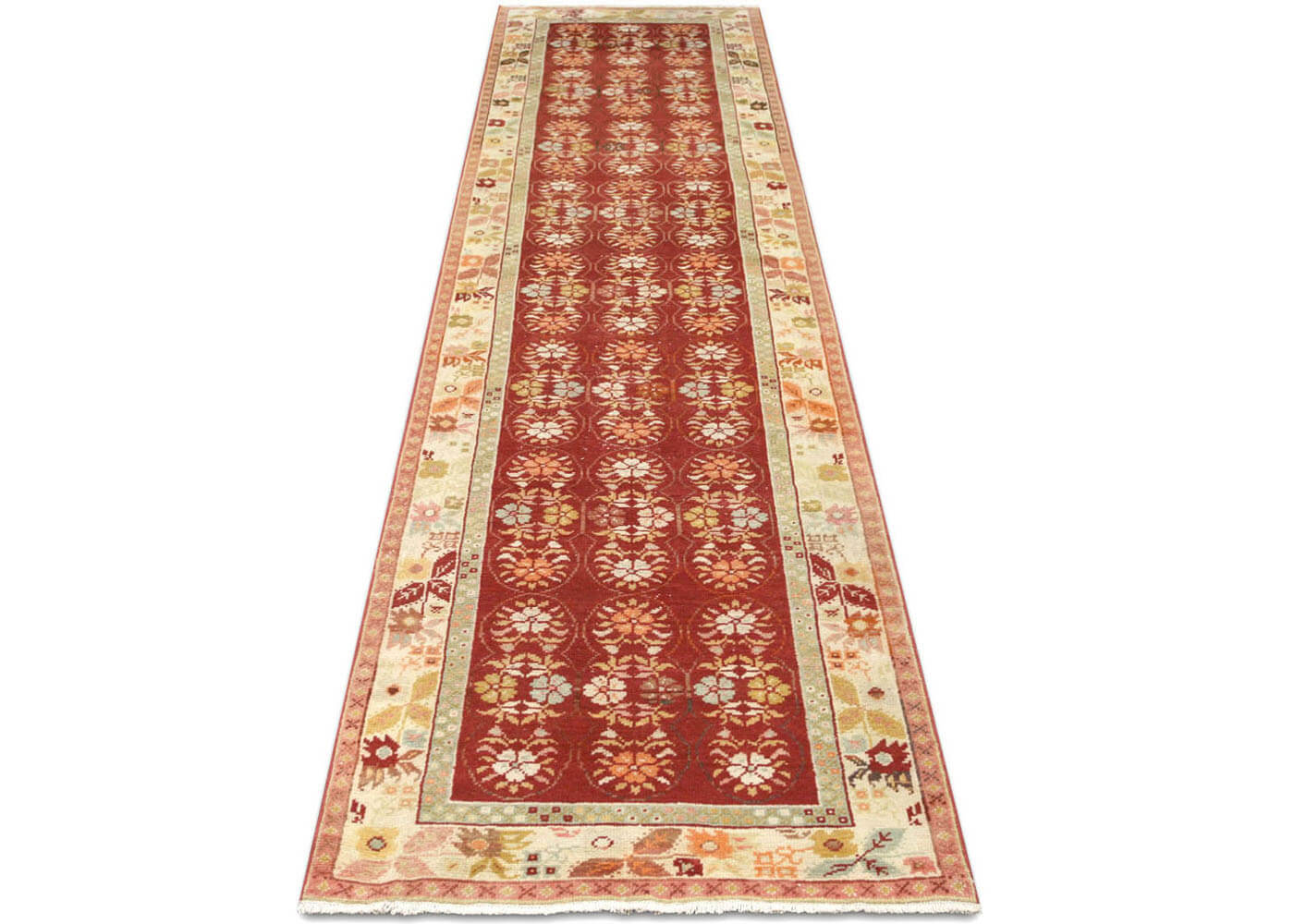 Vintage Turkish Oushak Runner - 3'2" x 12'10"