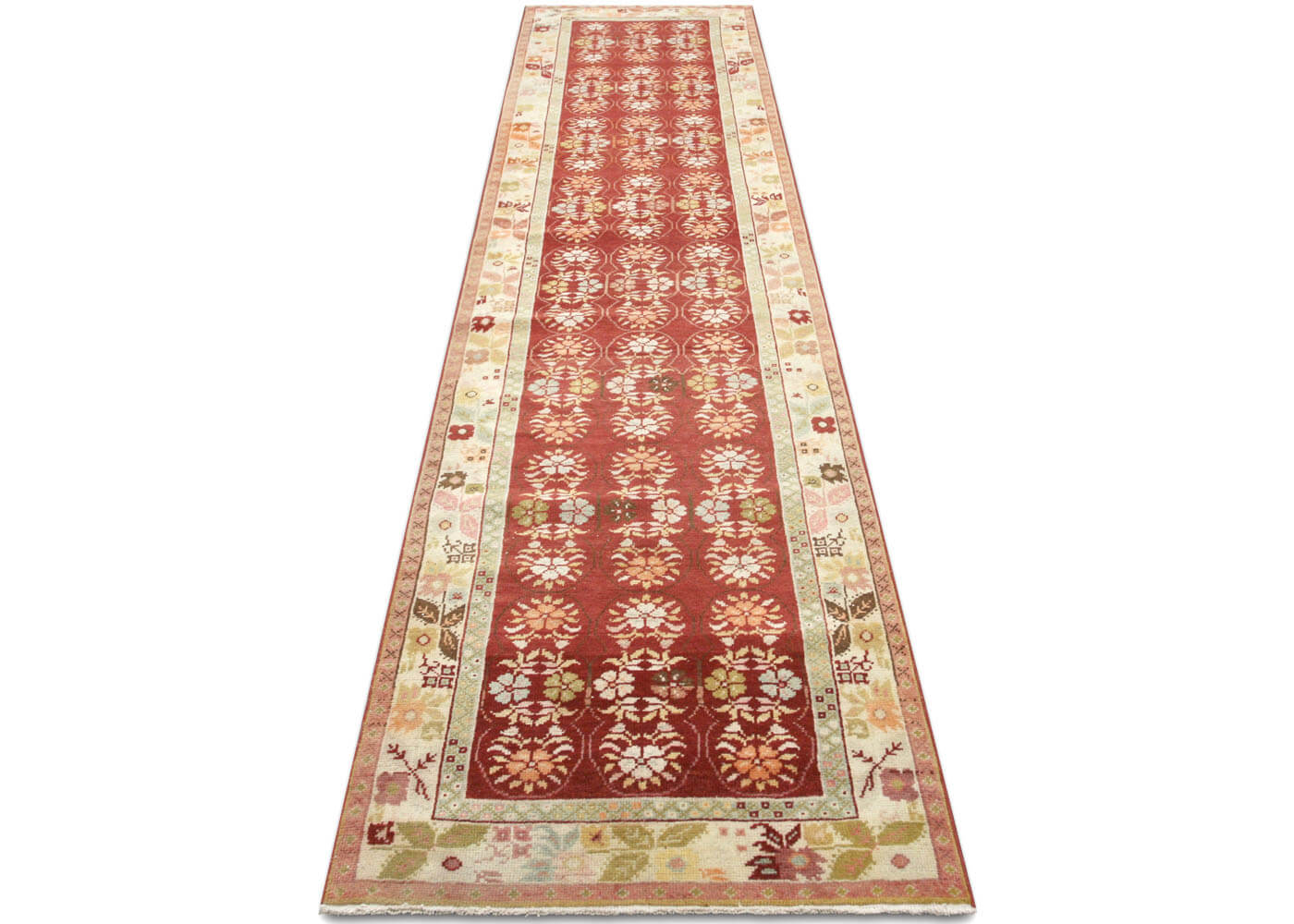 Vintage Turkish Oushak Runner - 3'2" x 12'10"