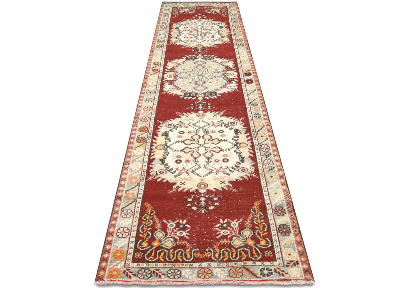 Vintage Turkish Oushak Runner - 3' x 12'6"