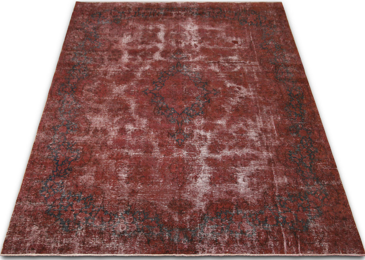 Vintage Persian Kerman Overdyed Rug - 9'9" x 13'5"