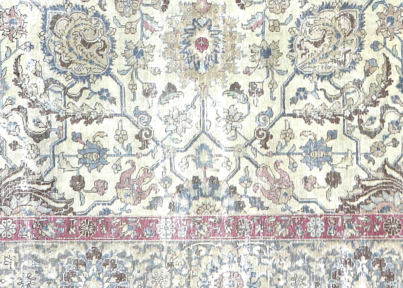 Semi Antique Persian Tabriz Rug - 9'7" x 12'1"