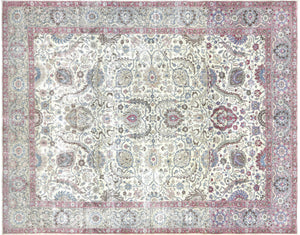 Semi Antique Persian Tabriz Rug - 9'7" x 12'1" - 156055