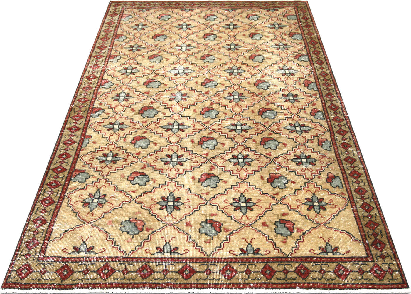 Vintage Turkish Oushak Rug - 3'10" x 6'9"