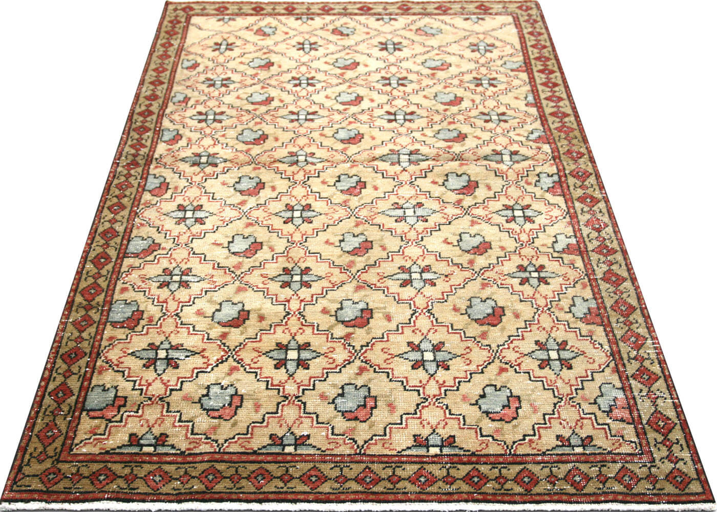 Vintage Turkish Oushak Rug - 3'10" x 6'9"