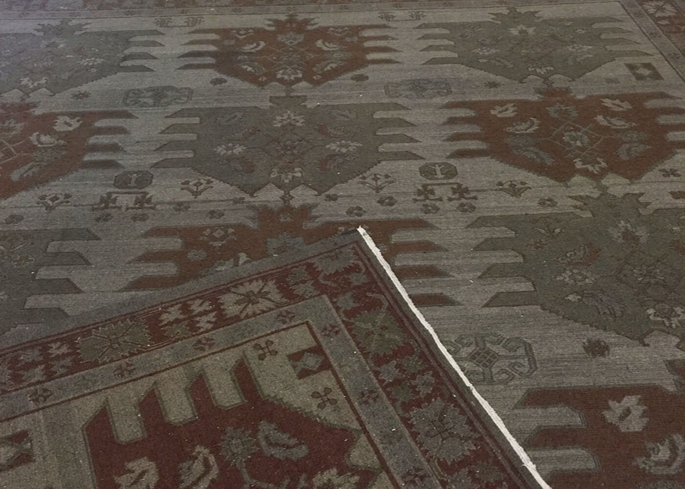 Vintage Afghan Soumak Overdyed Rug - 12'1" x 16'9"