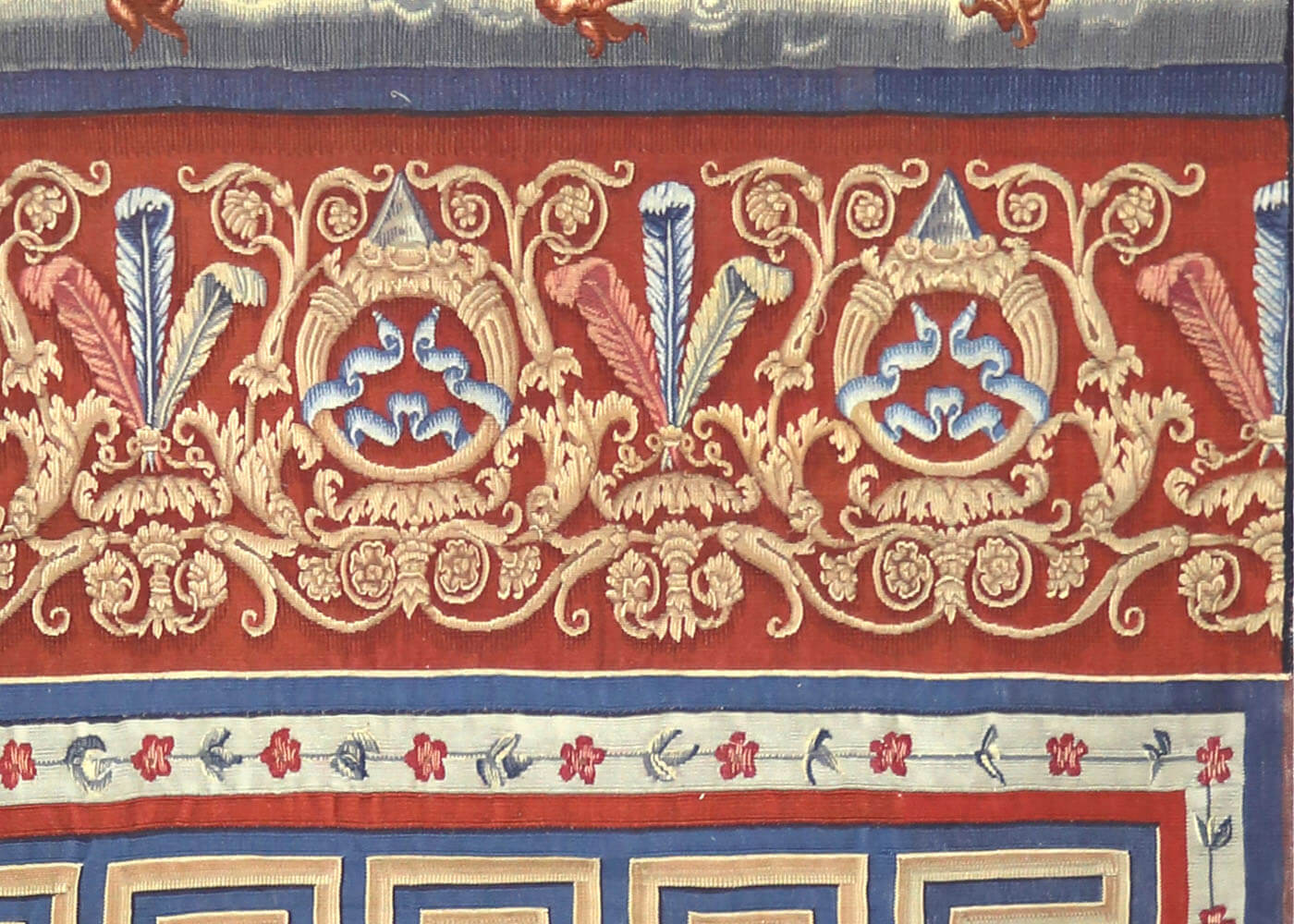 Semi Antique French Aubusson Tapestry - 3'10" x 10'