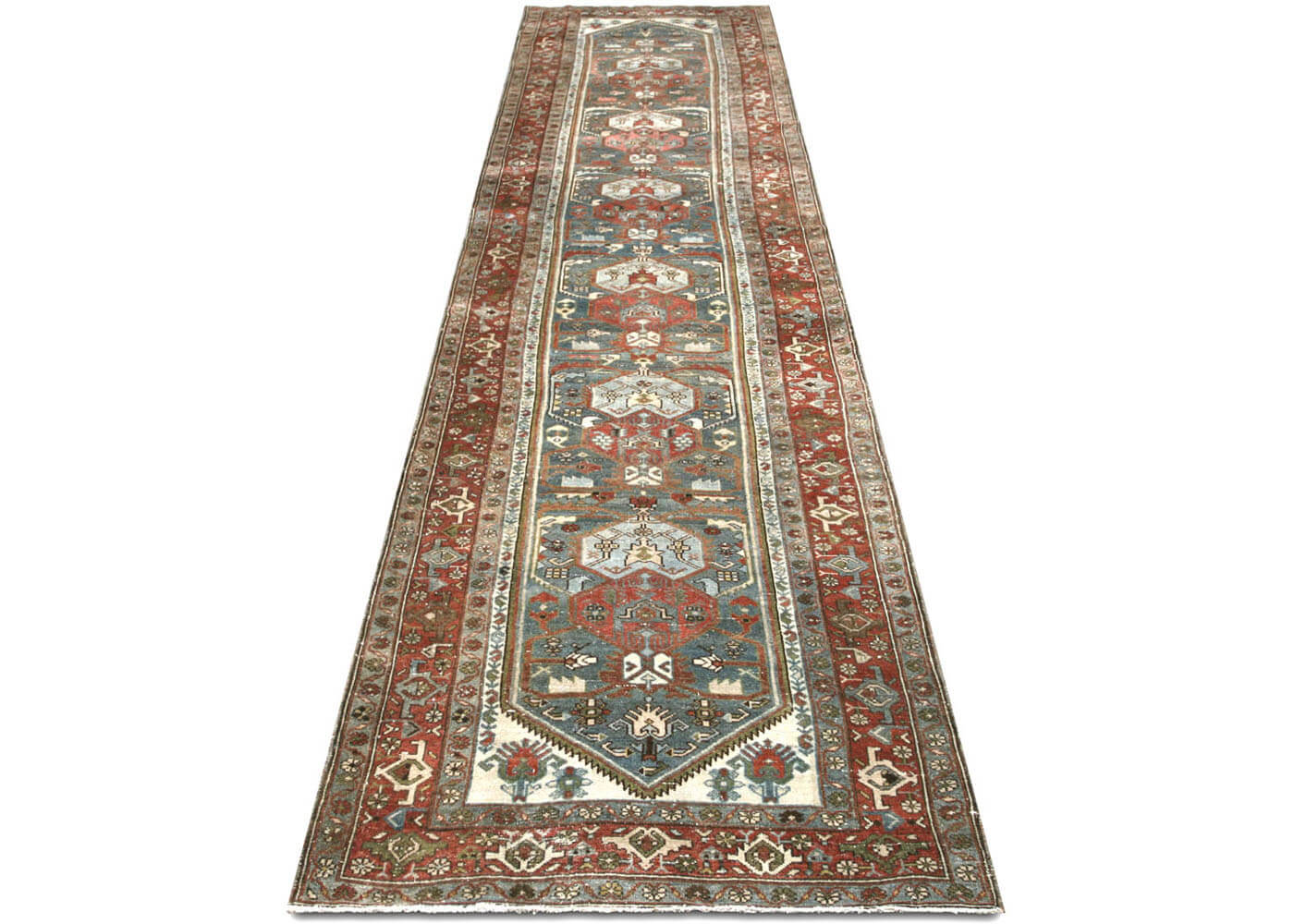 Semi Antique Persian Melayer Runner - 3'5" x 16'