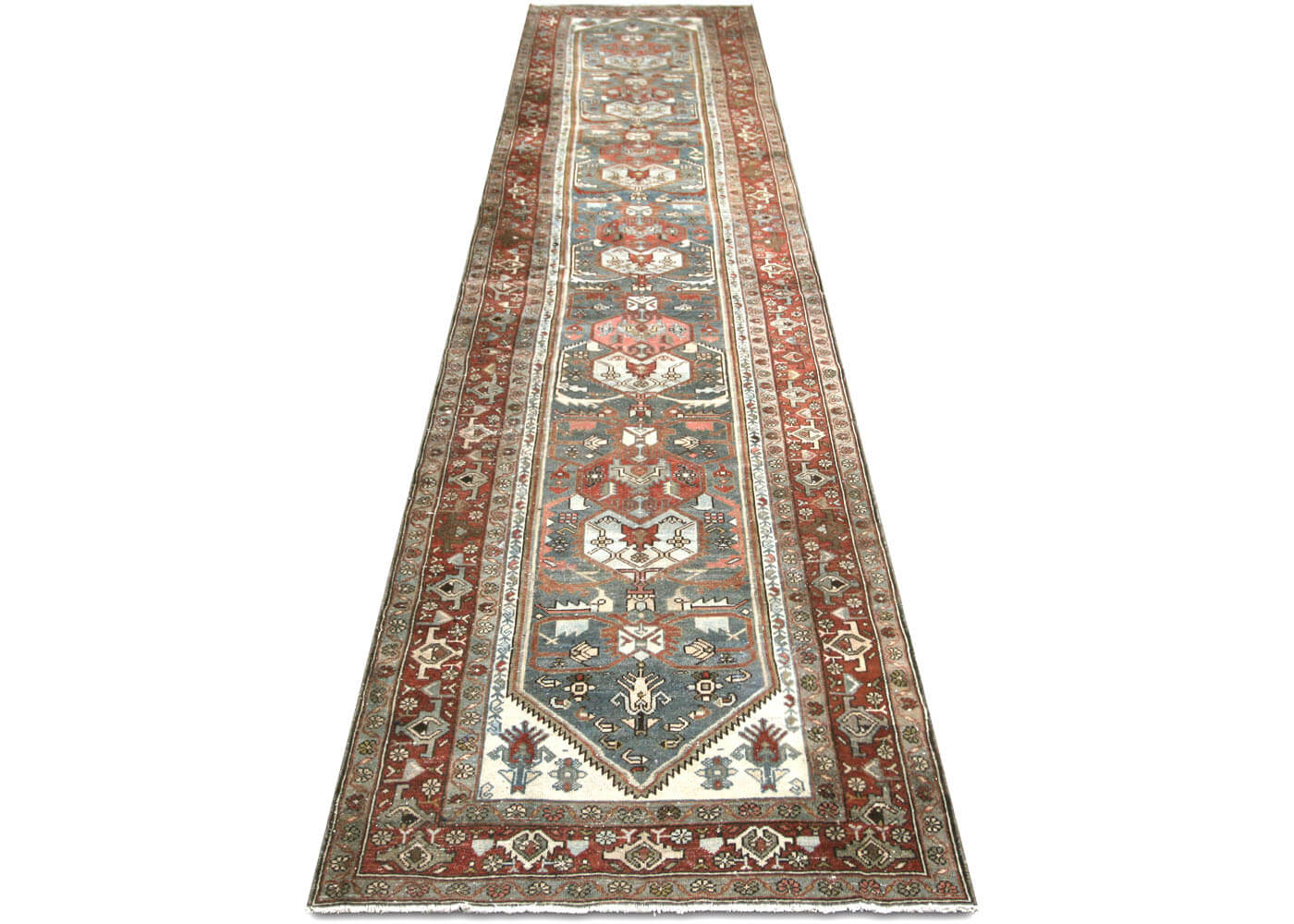 Semi Antique Persian Melayer Runner - 3'5" x 16'