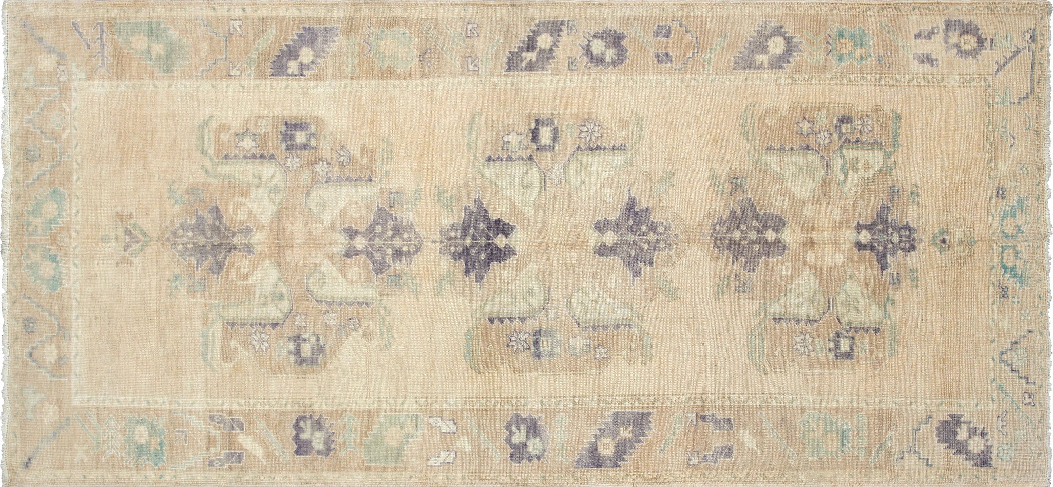 Vintage Turkish Oushak Carpet - 5'1" x 10'11"