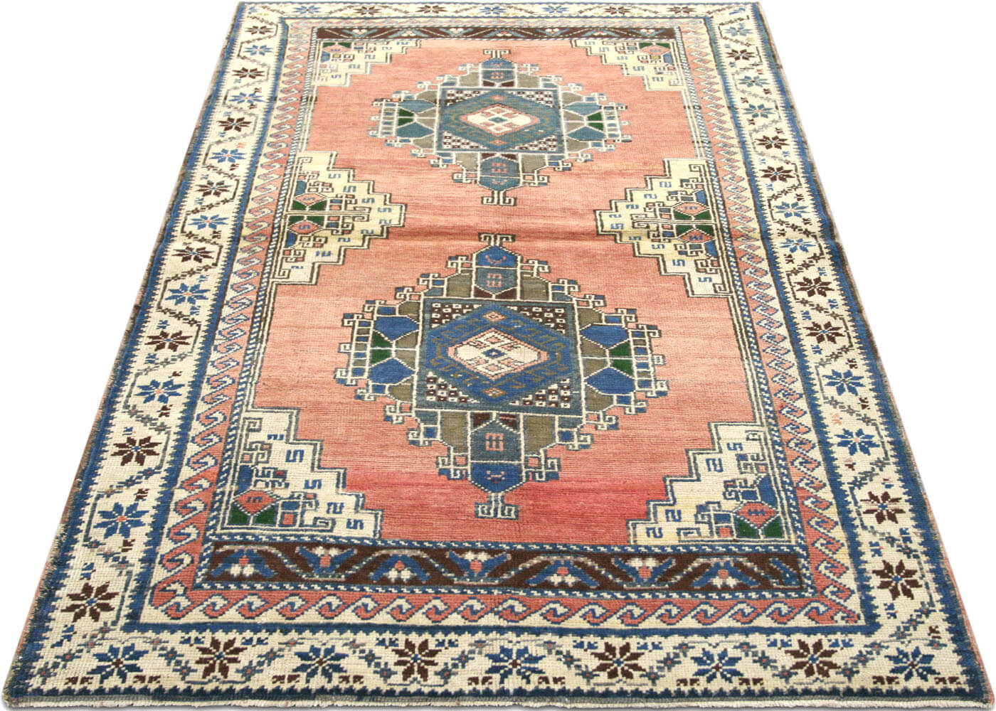 Vintage Turkish Oushak Rug - 4'1" x 6'6"