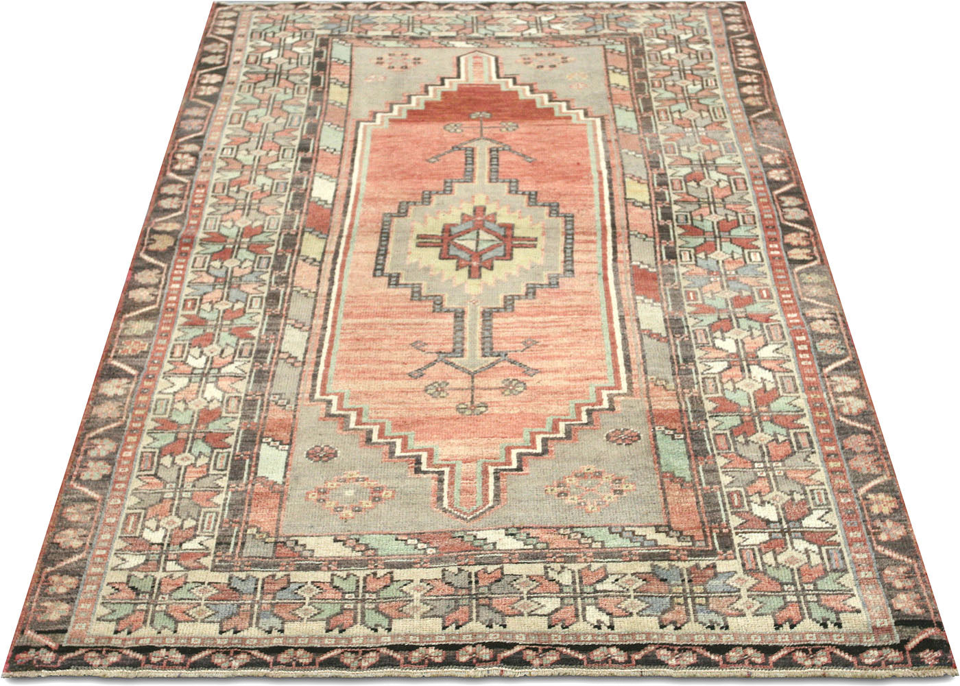 Vintage Turkish Oushak Rug - 3'11" x 6'6"