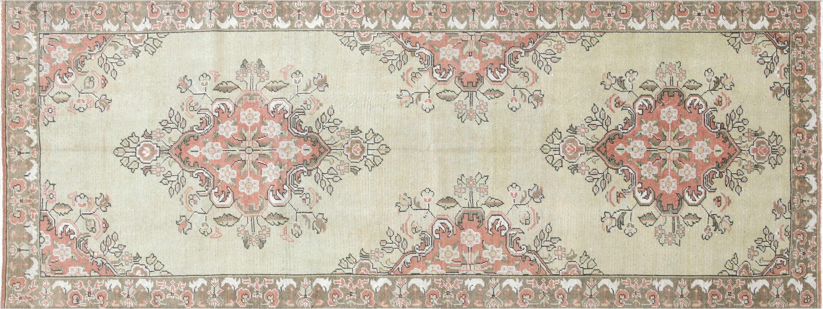 Vintage Turkish Oushak Carpet - 5'8" x 10'