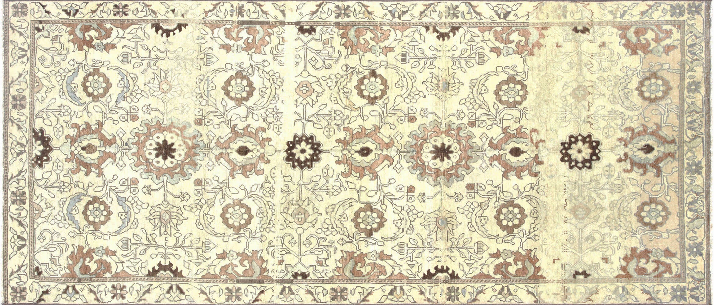 Vintage Turkish Oushak Carpet - 4'6" x 10'5"