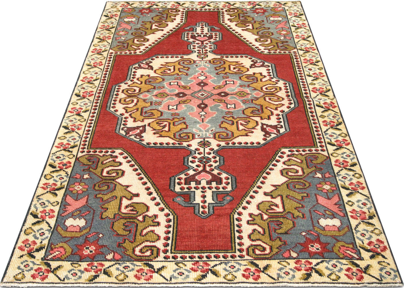 Vintage Turkish Oushak Rug - 4'4" x 7'1"