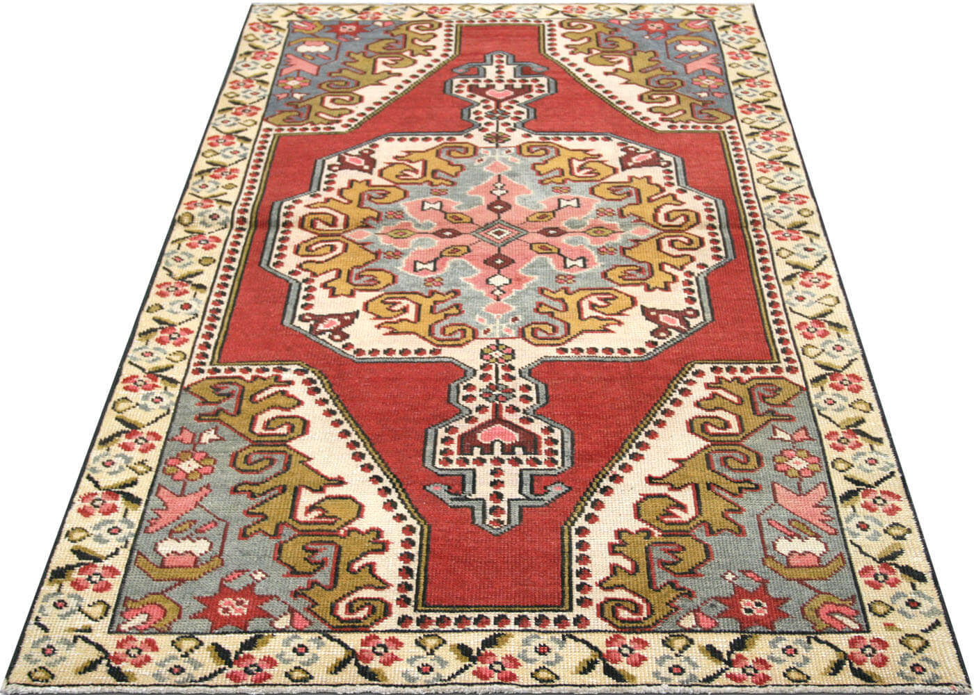 Vintage Turkish Oushak Rug - 4'4" x 7'1"