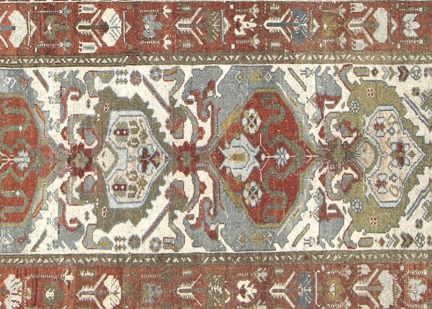 Semi Antique Persian Melayer Runner - 3'4" x 15'7"