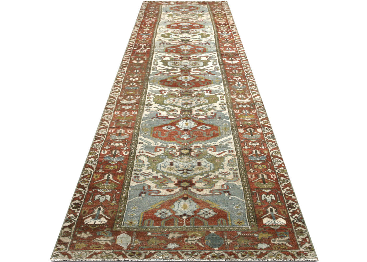 Semi Antique Persian Melayer Runner - 3'4" x 15'7"