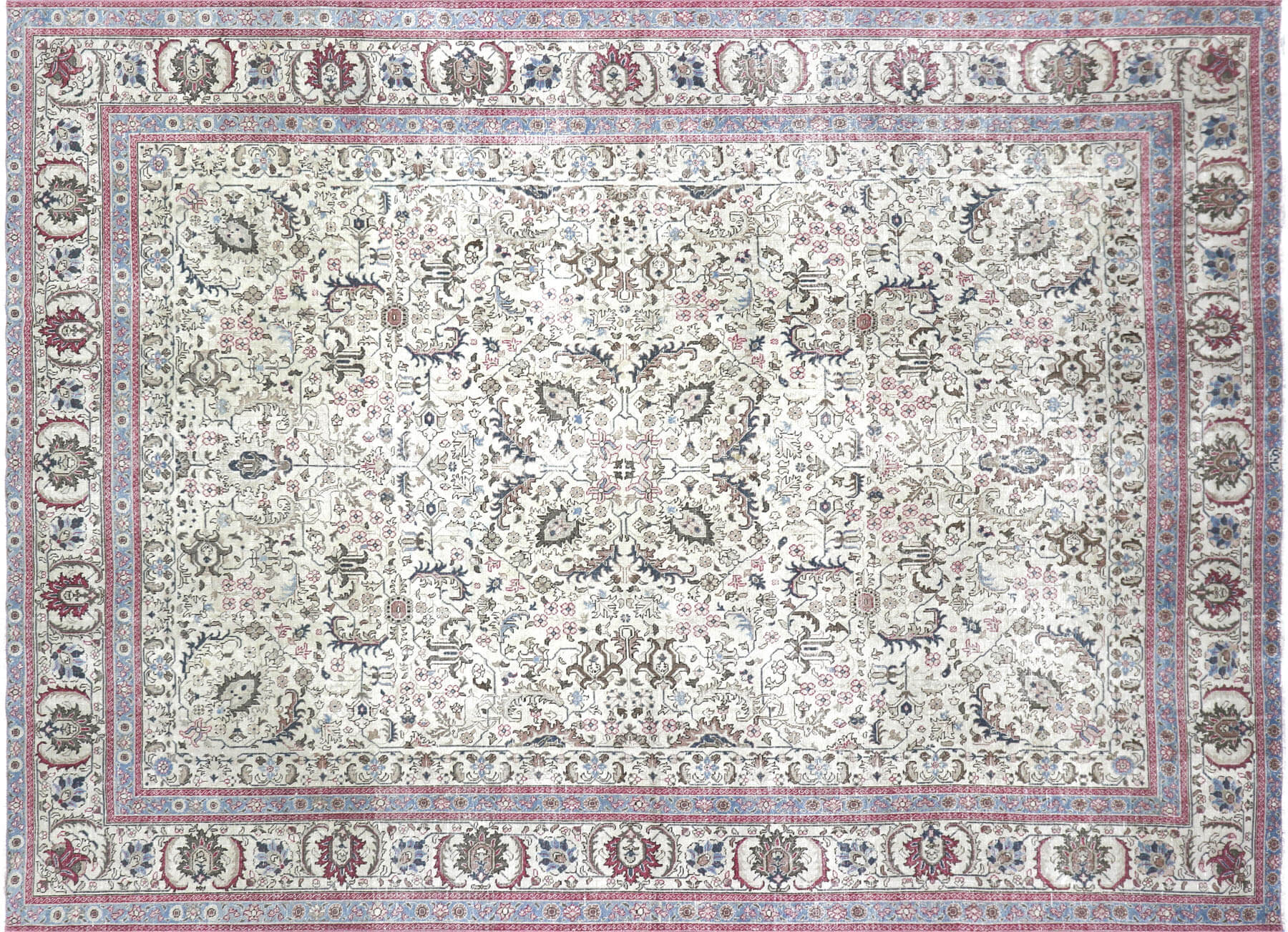 Semi Antique Persian Tabriz Rug - 9'6" x 12'10"