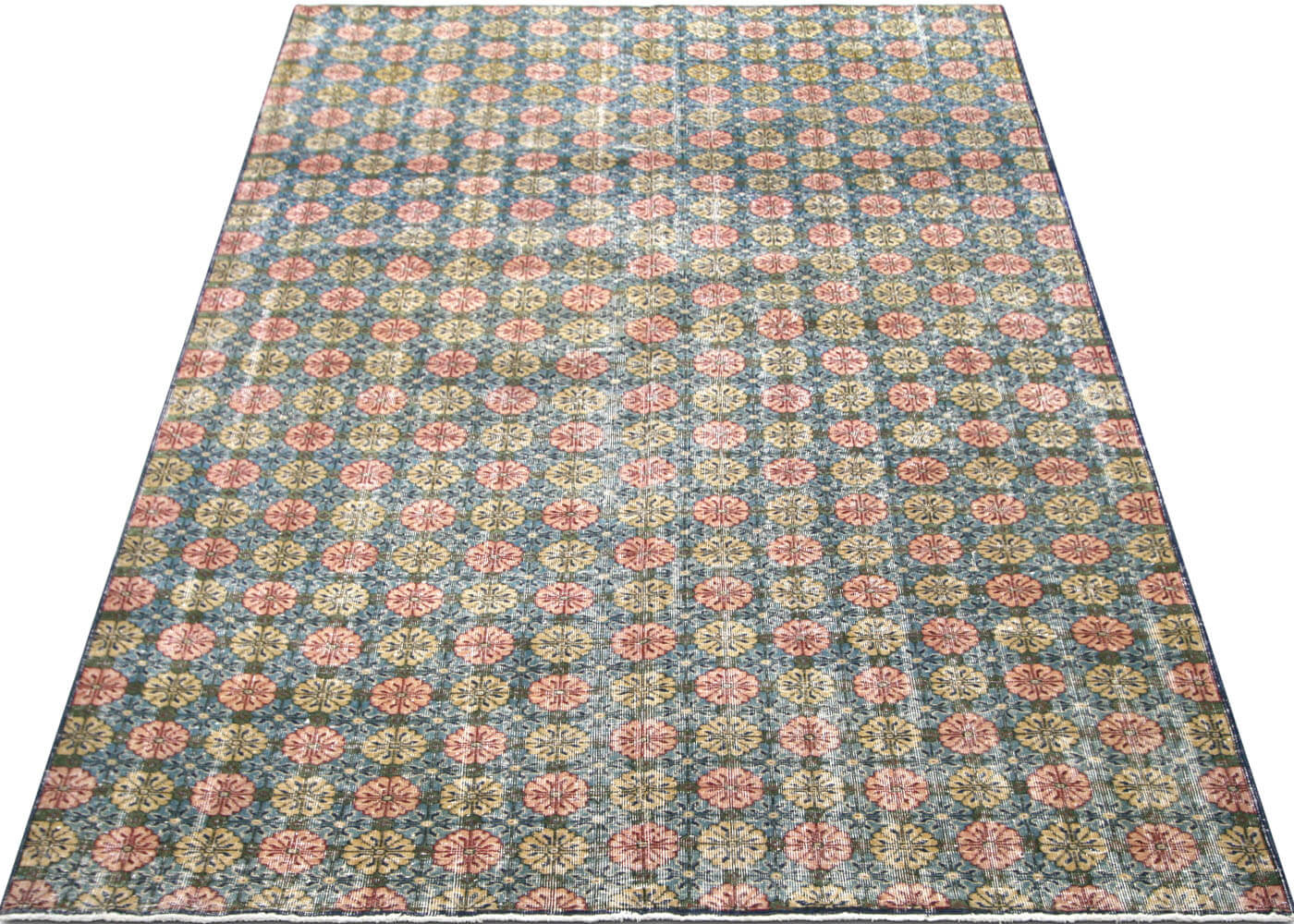 Vintage Turkish Mid-Century-Modern Rug - 7' x 10'