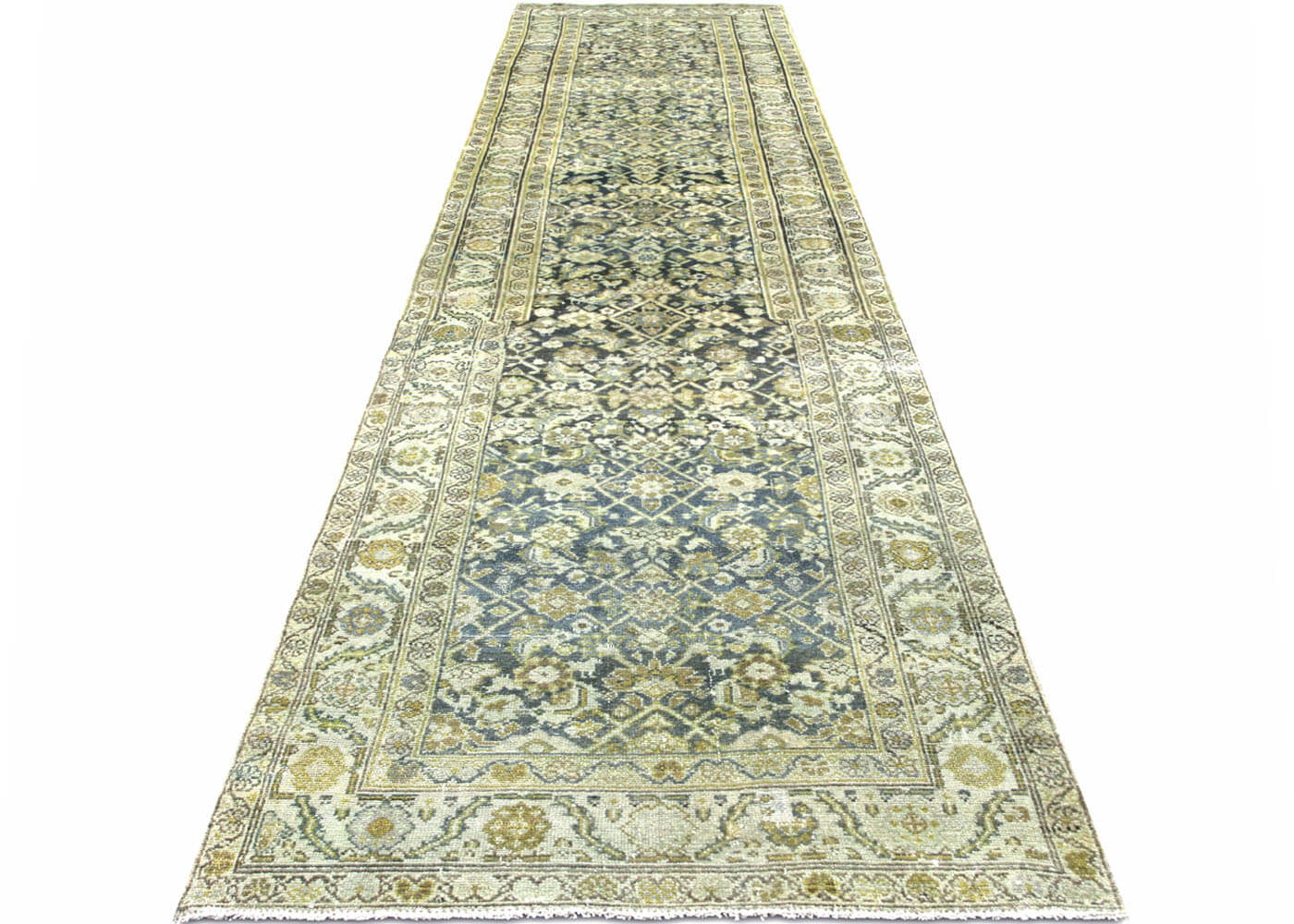 Semi Antique Persian Melayer Runner - 3'4" x 14'10"