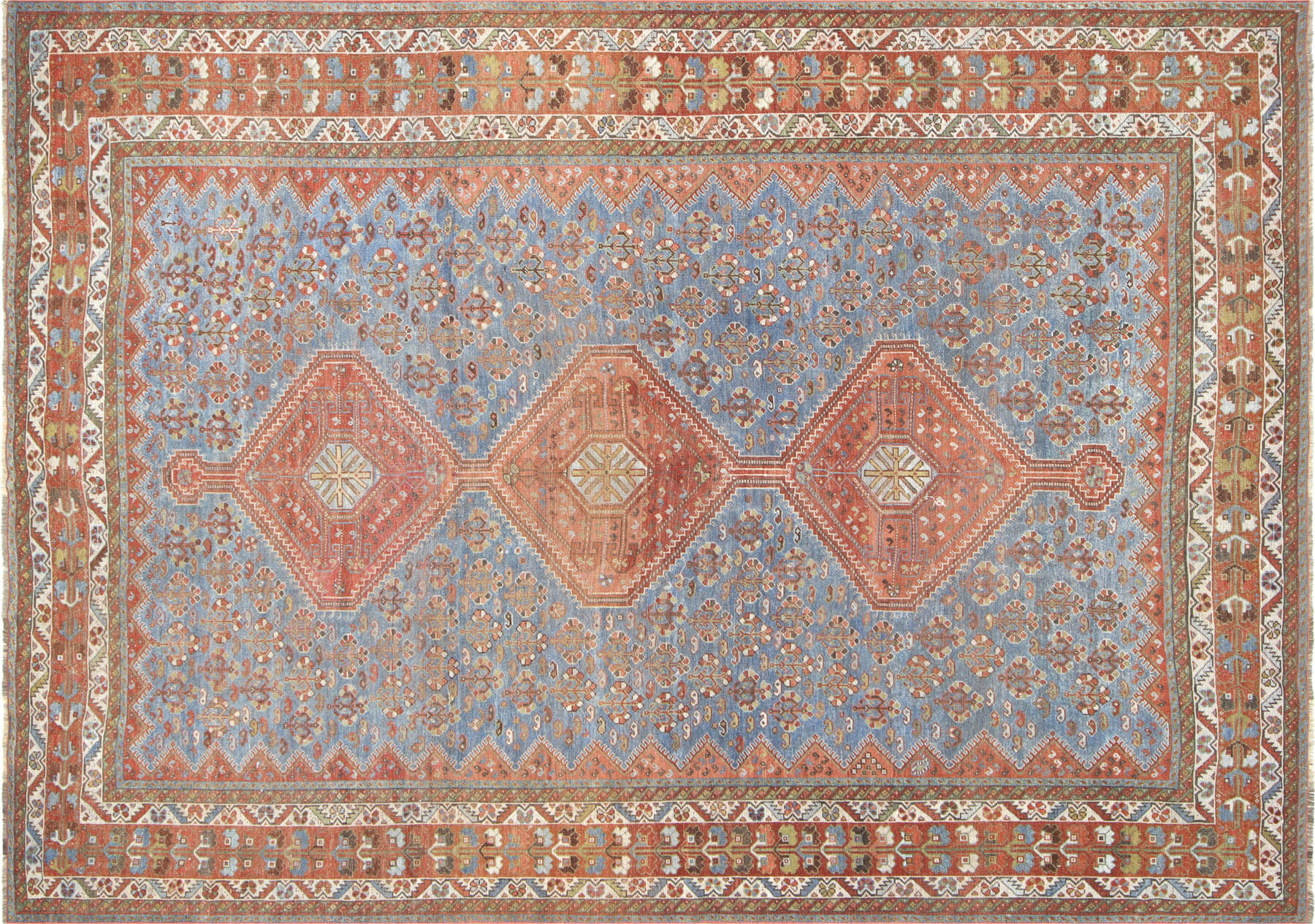 Semi Antique Persian Shiraz Rug - 7'3" x 10'4"