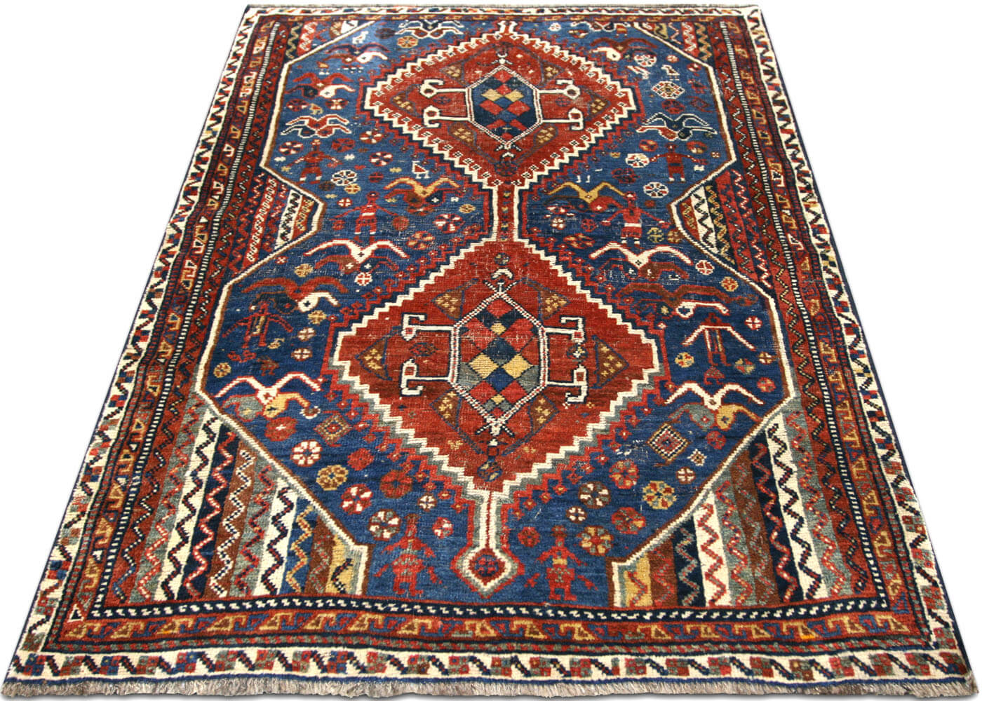 Semi Antique Persian Shiraz Rug - 3'3" x 4'8"