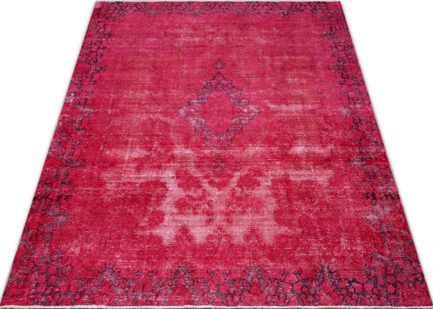 Vintage Persian Kerman Overdyed Rug - 8'8" x 11'10"