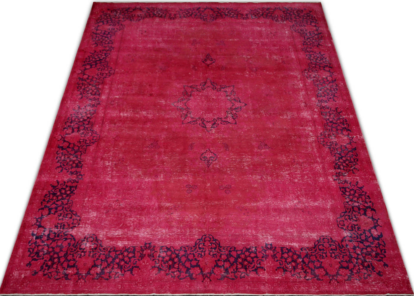 Vintage Persian Kerman Overdyed Rug - 9'6" x 13'1"