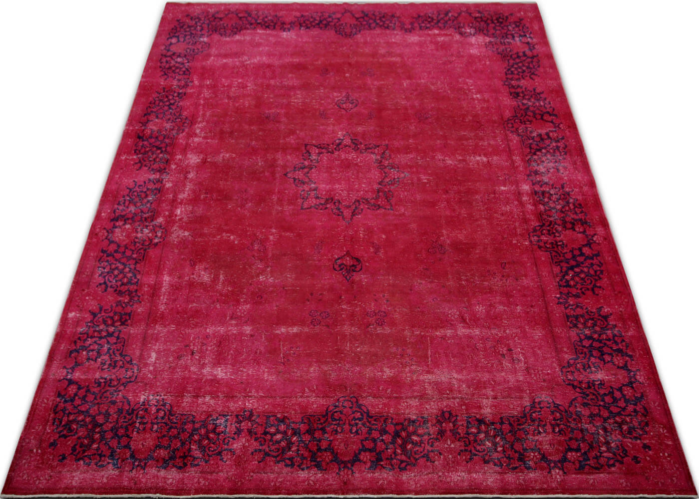 Vintage Persian Kerman Overdyed Rug - 9'6" x 13'1"