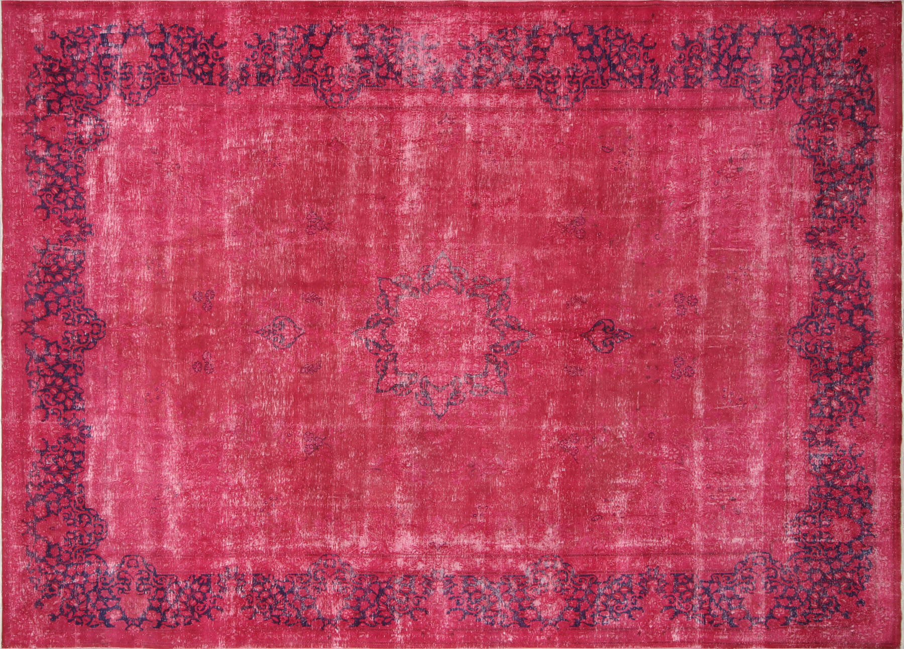 Vintage Persian Kerman Overdyed Carpet - 9'6" x 13'1"