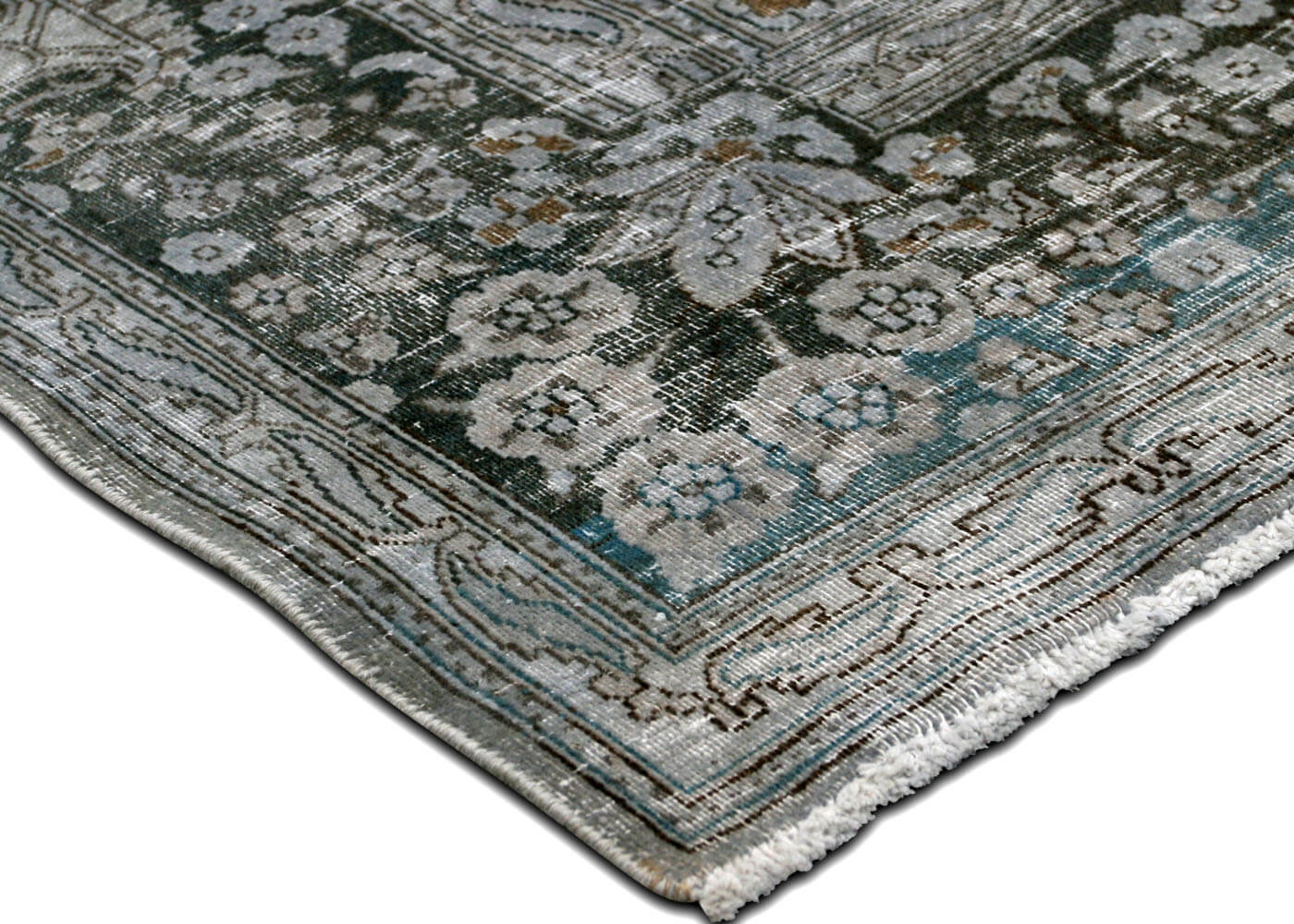 Vintage Persian Kerman Overdyed Rug - 6'9" x 8'9"