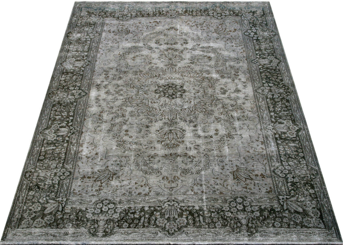 Vintage Persian Kerman Overdyed Rug - 6'9" x 8'9"