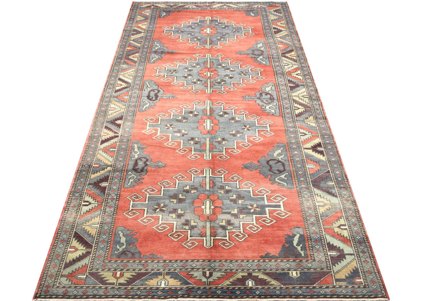 Vintage Turkish Oushak Rug - 5'1" x 12'1"