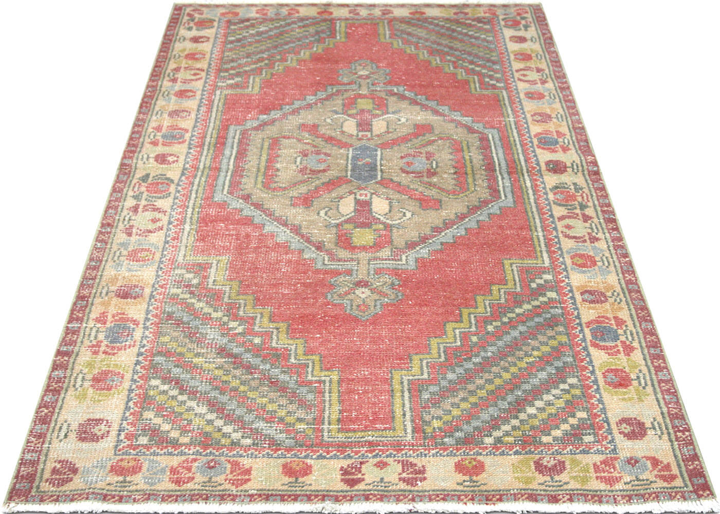 Vintage Turkish Oushak Rug - 3'7" x 6'4"