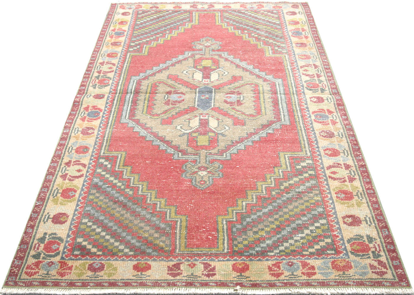 Vintage Turkish Oushak Rug - 3'7" x 6'4"