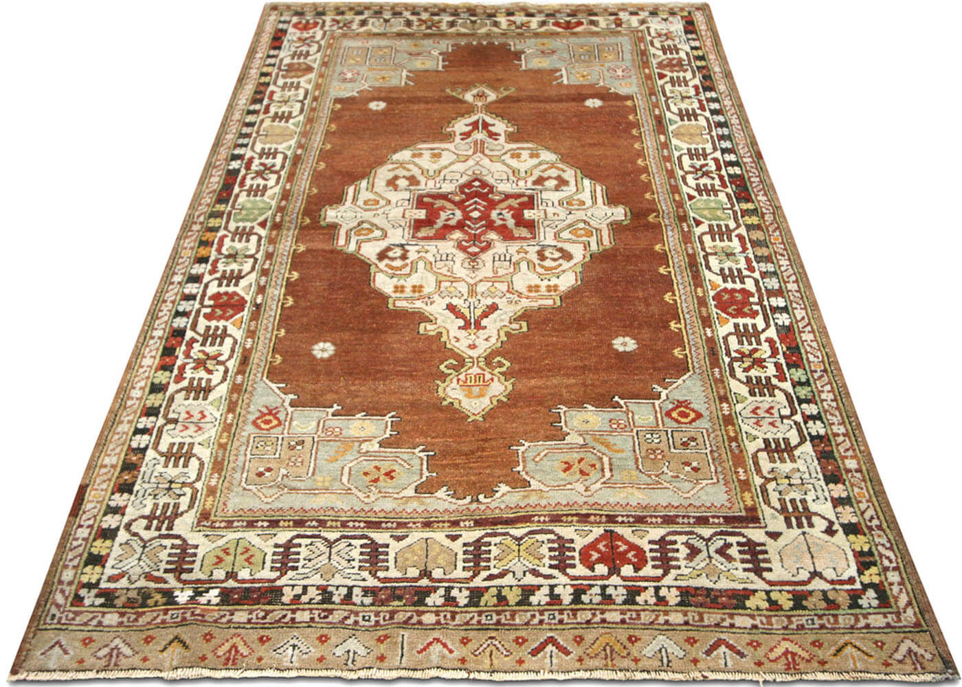 Vintage Turkish Oushak Rug - 3'9" x 6'1"